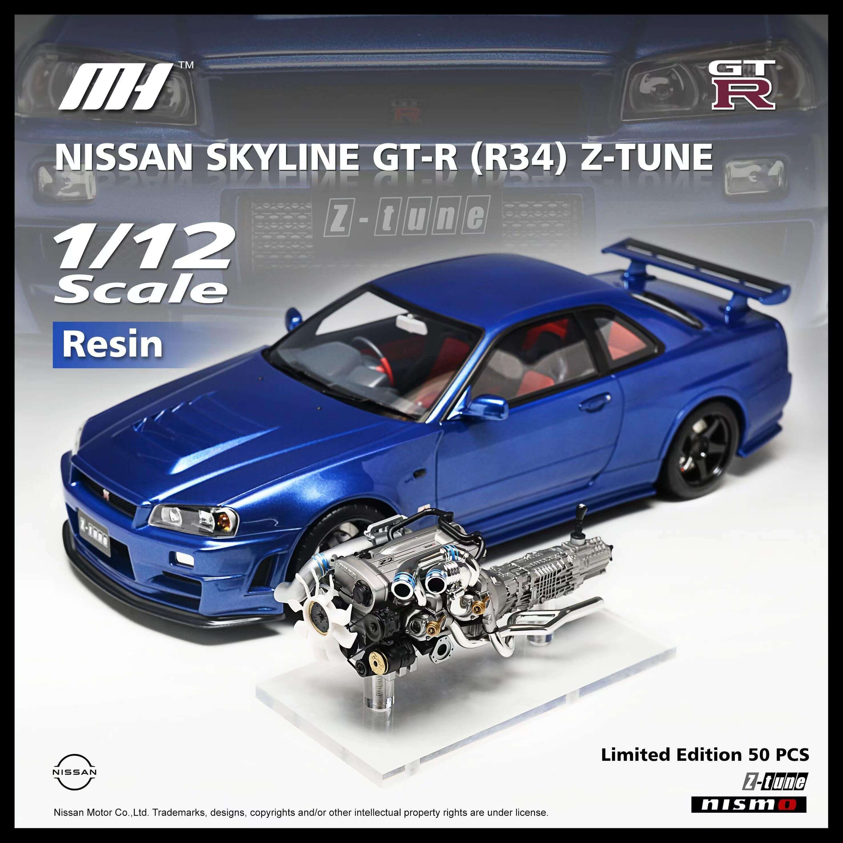 Nissan GTR R34 Z-tune 1:12 Limited Edition Resin Model – Lovecarstore