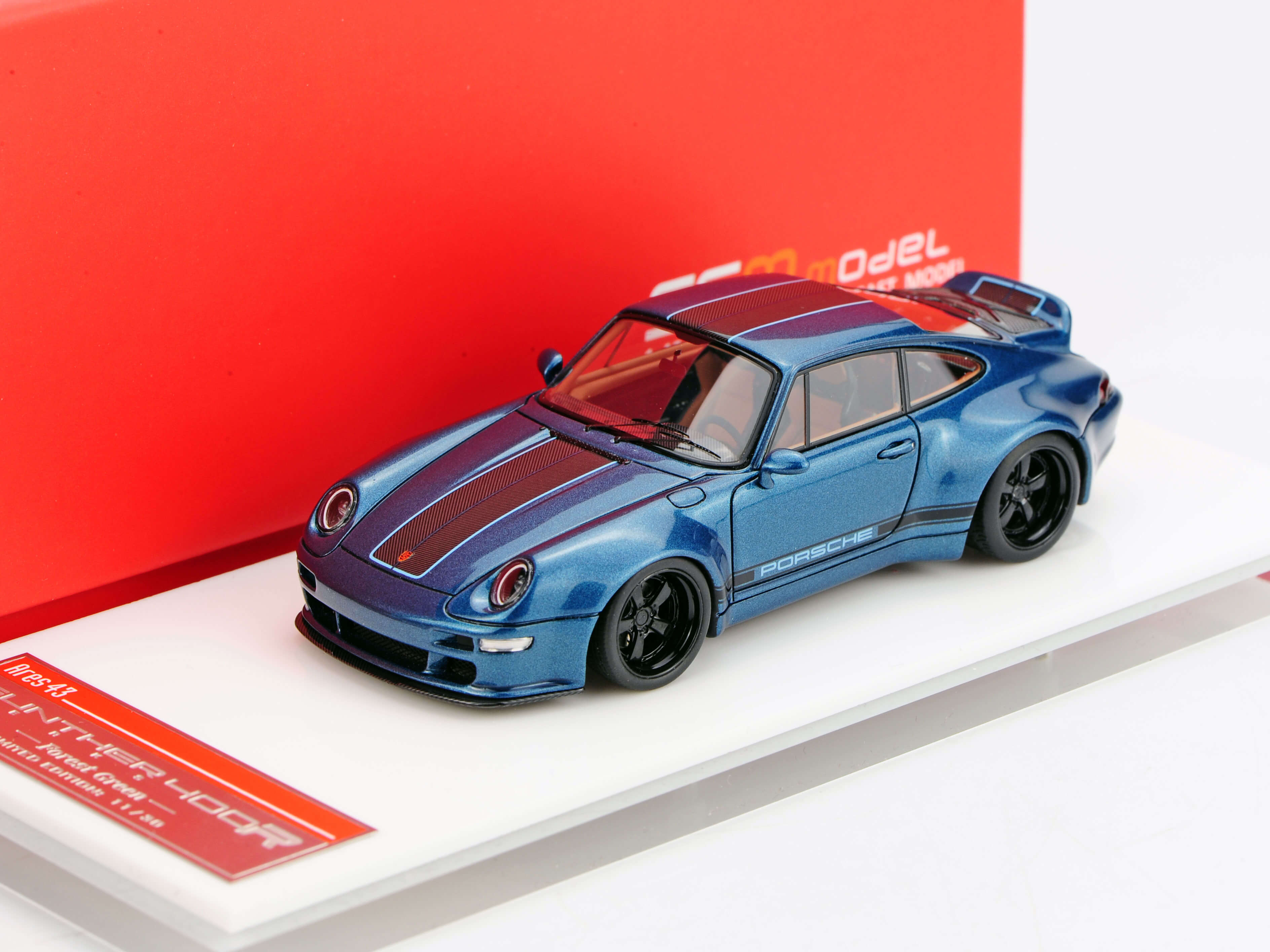 Porsche Gunther Werks 400R blue sports car 1:43 diecast model car